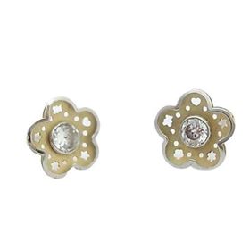 Foto de 51-1275905 - PENDIENTES FLOR BICOLOR CIRCONITA 7MM 18K