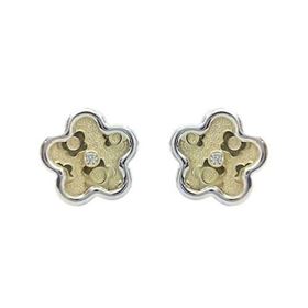 Foto de 51-1626706 - PENDIENTES FLOR BICOLOR CIRCONITA 8MM 18K