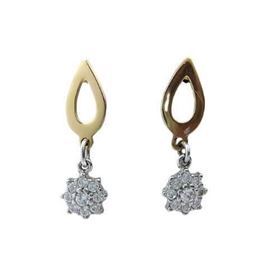 Foto de 07-10228 - PENDIENTES BICOLOR BLANCO-ROSA 20MM 18K
