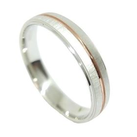 Foto de 10-351-1044-21 - ALIANZA ORO BLANCO Y ORO ROSA MATIZADO CONFORT 4MM 18K