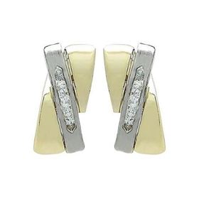 Foto de 70-1162 - PENDIENTES BICOLOR CIRCONITA 8X15MM CATALÁN 18K