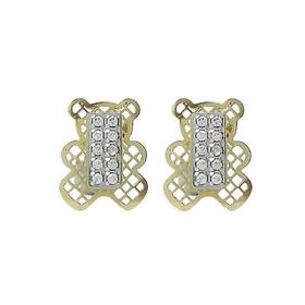 Foto de 51-1229304 - PENDIENTES OSO BICOLOR CIRCONITA 10X8MM 18K