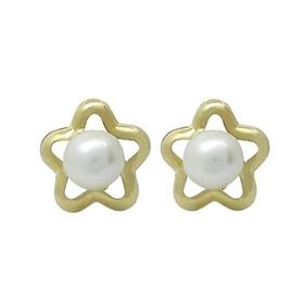 Foto de 05-2081P - PENDIENTES ESTRELLA-PERLA 10MM CATALÁN 18K