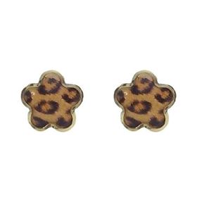 Foto de 51-1026605 - PENDIENTES FLOR LEOPARDO ESMALTE 6MM 18K