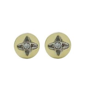 Foto de 71-8414 - PENDIENTES REDONDOS BICOLOR CIRCONITA 5MM 18K