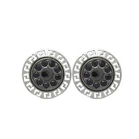 Foto de 51-40306B - PENDIENTES CIRCONITA NEGRA 8MM O.B. 18K