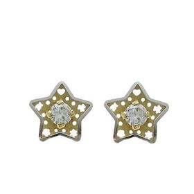 Foto de 51-1388906 - PENDIENTES ESTRELLA BICOLOR CIRCONITA 8MM 18K