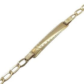 Foto de 04-140 - PULSERA PLACA HUECA 1X1 3.5MM (PLACA 5X28MM) 17.5CM (2,81gr) 18K