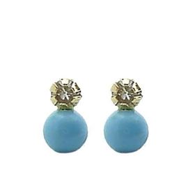 Foto de 87-21-3T - PENDIENTES TÚ Y YO TURQUESA 3MM 18K