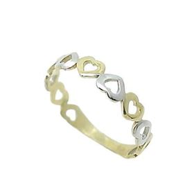 Foto de 28-505449S - SORTIJA CORAZONES BICOLOR CALADA 4MM 18K
