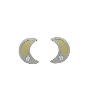 Foto de 51-1650205 - PENDIENTES LUNA BICOLOR 6X5MM 18K