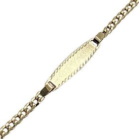 Foto de 45-0138 - PULSERA BEBÉ PLACA BARBADA 2MM (PLACA 4.5X20MM) 12.5CM (1,01gr) 18K