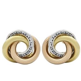 Foto de 71-10980 - PENDIENTES TRICOLOR CIRCONITA 14MM CATALÁN 18K