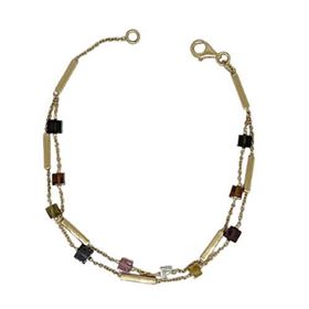 Foto de 10-649-134 - PULSERA DOBLE PIEDRAS COLOR 19CM (5,32gr) 18K