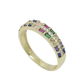 Foto de 10-475-10038S - SORTIJA PIEDRAS COLOR CIRCONITA 3.5MM 18K