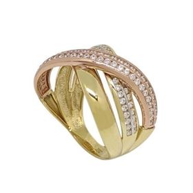Foto de 12-2596TS - SORTIJA TRICOLOR CIRCONITA 12MM 18K