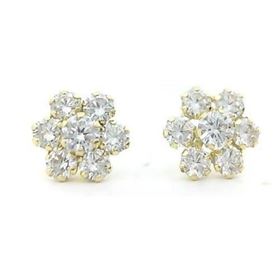 Foto de 05-2435 - PENDIENTES ROSETÓN CIRCONITA 7MM 18K
