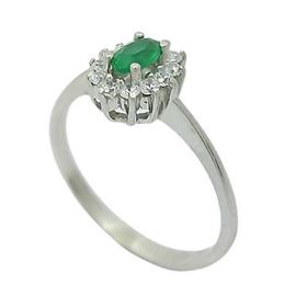 Foto de 13-7588BES - SORTIJA ESMERALDA CIRCONITA 8X6MM O.B. 18K