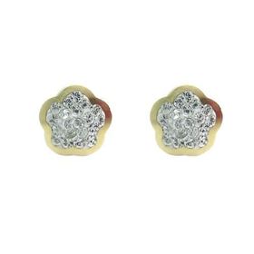 Foto de 51-1004505 - PENDIENTES FLOR CRYSTALLATO 6.5MM 18K