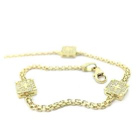 Foto de 13-6781PU - PULSERA 3 MOTIVOS CIRCONITA 6MM 16CM 18K