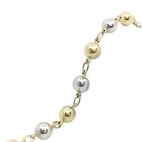 Foto de 10-139-2569 - PULSERA BOLAS BICOLOR 5MM 19.5CM (4,98gr) 18K