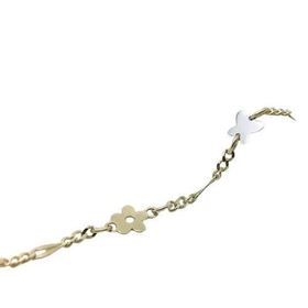 Foto de 10-00-7301 - PULSERA FLORES-MARIPOSAS BICOLOR 5MM 18.5CM (ANILLA 2CM) (2,29gr) 18K