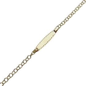 Foto de 45-621 - PULSERA BEBÉ PLACA HUNGARINA (PLACA 4.5X20MM) 13CM (1,01gr) 18K
