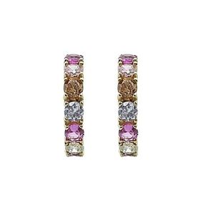 Foto de 40-7520 - PENDIENTES PIEDRAS COLOR 15MM 18K