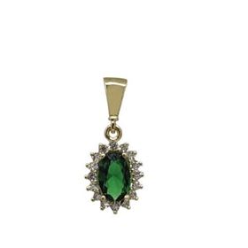 Foto de 10-10054CE - COLGANTE PIEDRA COLOR CIRCONITA 9MM 18K