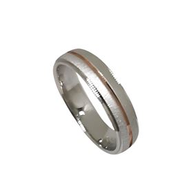 Foto de 10-351-1044-21 - ALIANZA BICOLOR ROSA MATIZADO CONFORT 4MM 18K