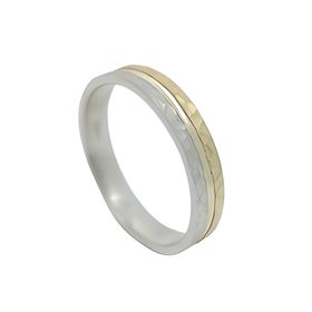Foto de 10-351-1136-19 - ALIANZA BICOLOR MARTELADO CONFORT 4MM 18K