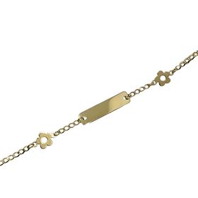 Foto de 55-P12M1 - PULSERA BEBÉ PLACA FLORES 5MM (PLACA 4X17MM) 14CM (1,18gr) 18K