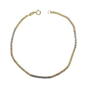 Foto de 28-202192 - PULSERA TRICOLOR LAPIDADA 2MM 19CM (3,30gr) 18K