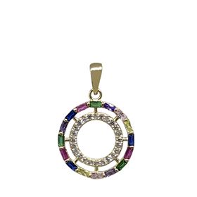 Foto de 10-475-1214 - COLGANTE PIEDRAS COLOR 14MM 18K
