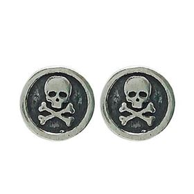 Foto de 29-17097 - PENDIENTES PLATA REDONDOS CALAVERA 9MM PRESIÓN