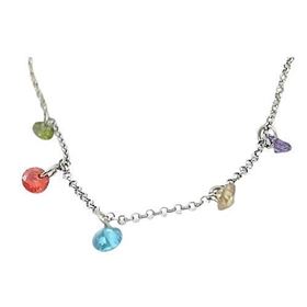 Foto de 29-46432 - TOBILLERA PLATA PIEDRAS COLOR 22.5CM (ALARGADOR 4CM)