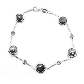 Foto de 24-2 - PULSERA PLATA PIEDRAS NEGRAS