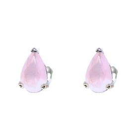 Foto de 25-0013PR - PENDIENTES PLATA PIEDRA ROSA 6MM