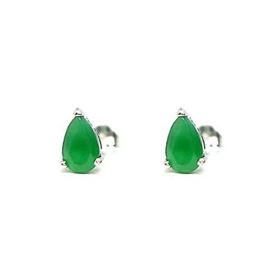 Foto de 25-0013PV - PENDIENTES PLATA PIEDRA VERDE 6MM