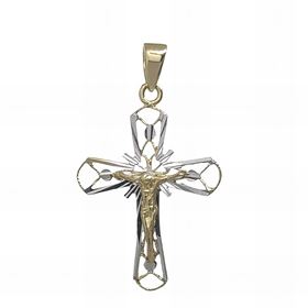 Foto de 28-209016 - CRUZ CRISTO BICOLOR CALADA 23X18MM 18K