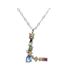 Foto de 18-AGC - GARGANTILLA PLATA INICIAL PIEDRAS COLOR 17MM 40CM (ALARGADOR 4.5CM)