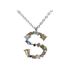 Foto de 18-AGC - GARGANTILLA PLATA INICIAL PIEDRAS COLOR 17MM 40CM (ALARGADOR 4.5CM)
