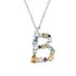 Foto de 18-AGC - GARGANTILLA PLATA INICIAL PIEDRAS COLOR 17MM 40CM (ALARGADOR 4.5CM)