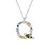 Foto de 18-AGC - GARGANTILLA PLATA INICIAL PIEDRAS COLOR 17MM 40CM (ALARGADOR 4.5CM)