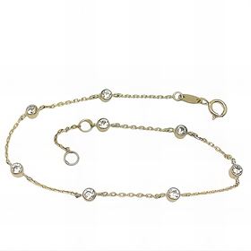 Foto de 45-491 - PULSERA OCHO CHATONES 3MM 18CM (ANILLA A 1.5CM) 18K