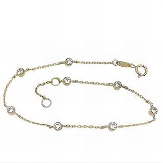 Foto de 45-491 - PULSERA OCHO CHATONES 3MM 18CM (ANILLA A 1.5CM) 18K