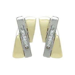 Foto de 70-1162 - PENDIENTES BICOLOR CIRCONITA 8X15MM CATALÁN 18K