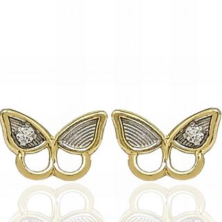 Foto de 51-1859906 - PENDIENTES MARIPOSA BICOLOR CIRCONITA 6MM 18K