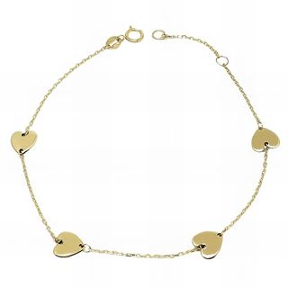 Foto de 28-11207 - PULSERA CUATRO CORAZONES BRILLO 6.5MM (ANILLA A 2CM) 19CM 18K