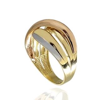 Foto de 12-338TS - SORTIJA TRICOLOR BRILLO 12MM 18K